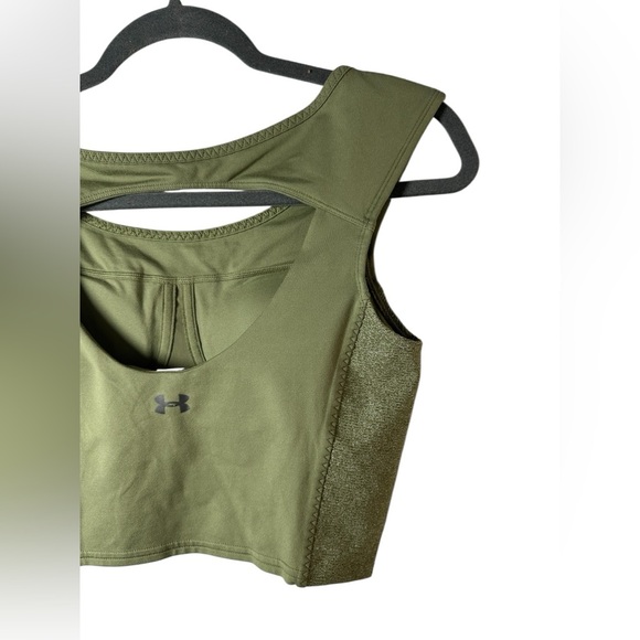 Under Armour Olive Green Fitted Crop Sports Bra Size S - Picture 5 of 7